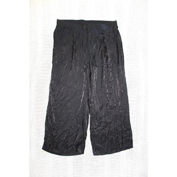 New Eloquii Wide Leg Black Women Pants Size 18 Zip up Pockets Hight rise - Picture 1 of 10